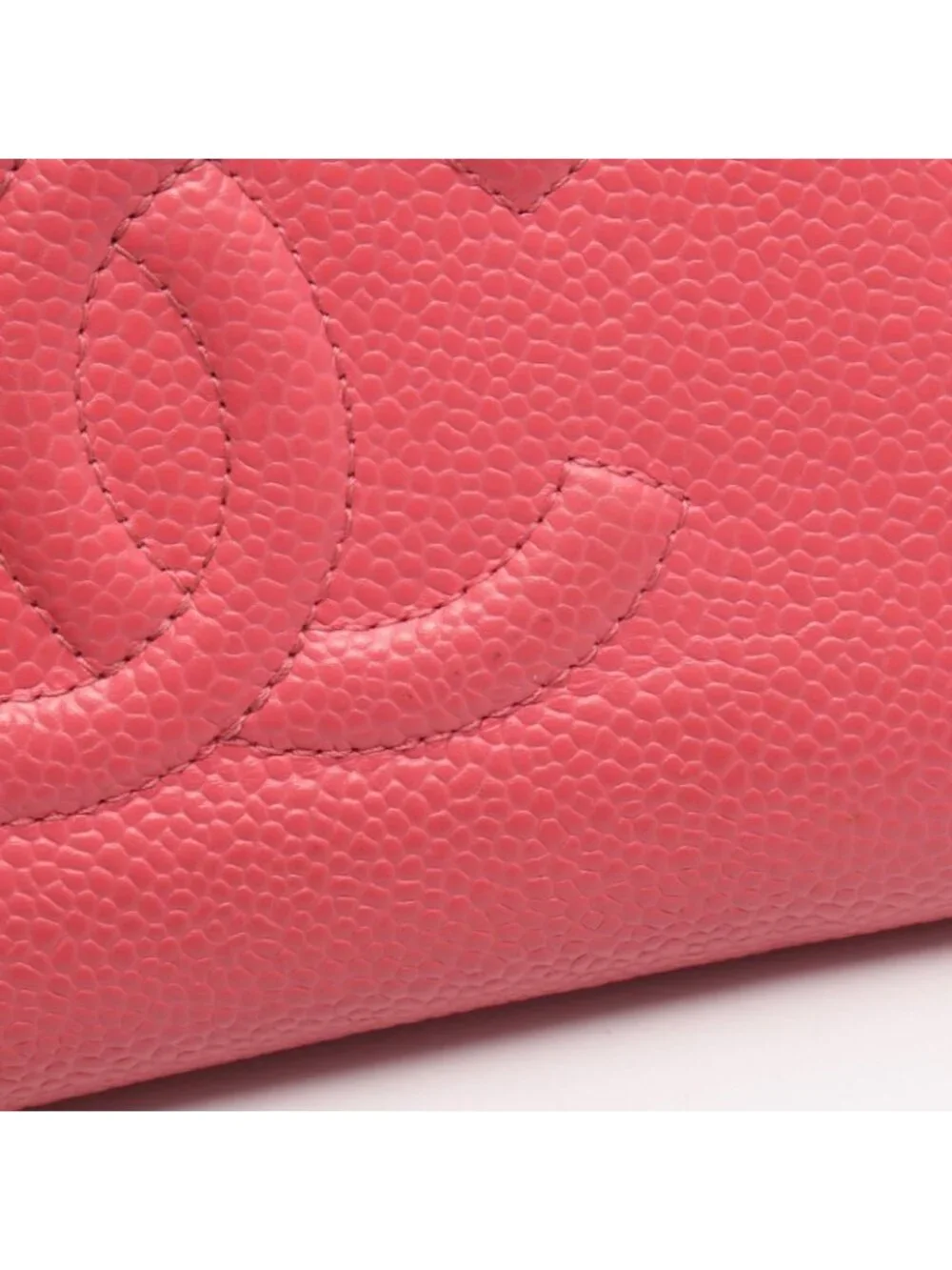 Chanel Round Wallet CC Logo Pink Caviar Leather CC